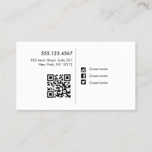 Carte De Visite HELLO QR Code Social Media Icons Networking Busi