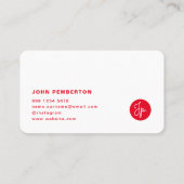 Carte De Visite Hello Retro Moderne Rouge et rose élégant tendance (Dos)