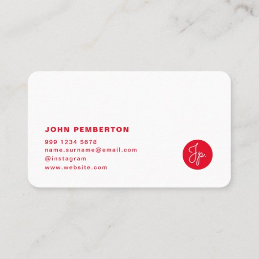 Carte De Visite Hello Retro Moderne Rouge et rose élégant tendance (Dos)