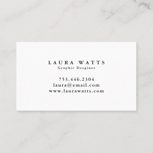 Carte De Visite Hello Simple Script Modern (Dos)