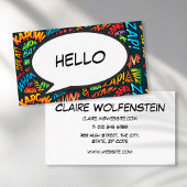 Carte De Visite HELLO Speech Bubble Fun Retro Comic Book