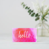 Carte De Visite Hello Watercolor Vibrant (Debout devant)