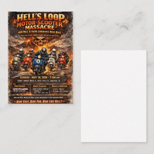 Carte De Visite Hell's Loop 2026 Event Poster (Devant / Derrière)