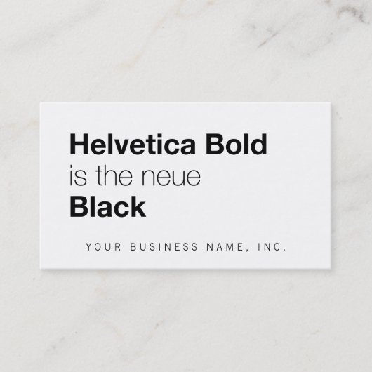 Carte De Visite Helvetica Bold est le Neue Black (Devant)