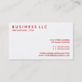 Carte De Visite hématologie. (Dos)