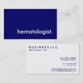 Carte De Visite hématologue. (Devant / Derrière)