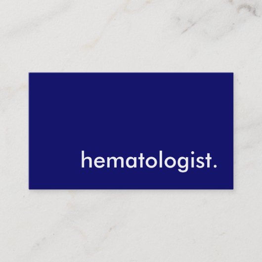 Carte De Visite hématologue. (Devant)