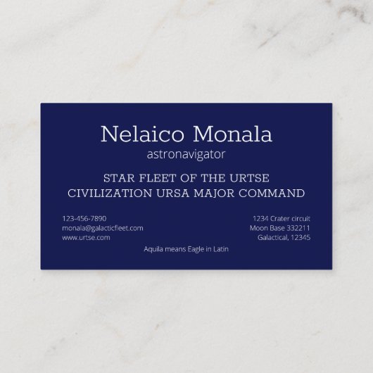 Carte De Visite Hémisphère Nord Trouver Polaris Star (Dos)