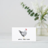 Carte De Visite Hen Chicken Poultry Egg Farm QR Code (Debout devant)