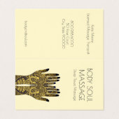 Carte De Visite Henna Mehndi Massage des mains (Extérieur déplié)