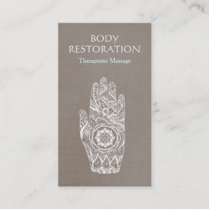 Carte De Visite Henné de guérisseur spirituel Lotus Tattoo main 3