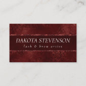 Carte De Visite Henné Romance | Red Satiny Grunge Damask (Devant)