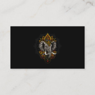 Carte De Visite Henné stylish Artistic Elephant Lover Wildlife Ele