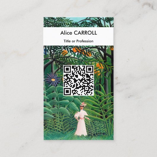 Carte De Visite Henri Rousseau - Femme en Forêt Exotique - Code QR (Devant)