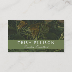 Carte De Visite Henri Rousseau Jungle Tropical Lion Impression Vin