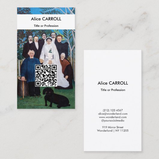 Carte De Visite Henri Rousseau - La fête de mariage - Code QR (Devant / Derrière)