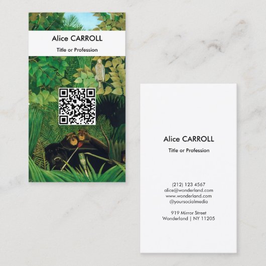 Carte De Visite Henri Rousseau - Les Joyeux Jesters - Code QR (Devant / Derrière)