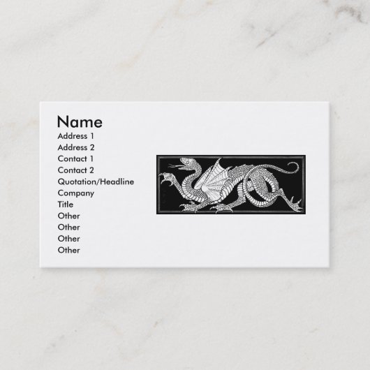 Carte de visite héraldique Dragon (Devant)