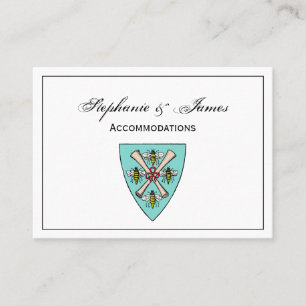 Carte De Visite Héraldique Vintage 4 abeilles se répandent sur la 