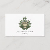 Carte De Visite Herbalist Illustrated Mortar Pestle Herbes (Devant)