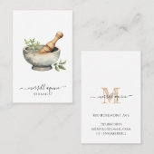 Carte De Visite Herbalist Natural Medicine Mortar Peston (Devant / Derrière)