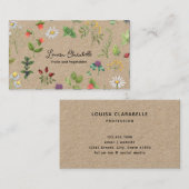 Carte De Visite Herbe Berries Légumes Thème (Devant / Derrière)