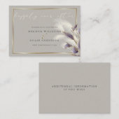 Carte De Visite Herbe chic d'anthurium et de pampas pourpre (Devant / Derrière)