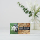 Carte De Visite Herbe coupante | Bois haché | Logo de l'arbre (Debout devant)