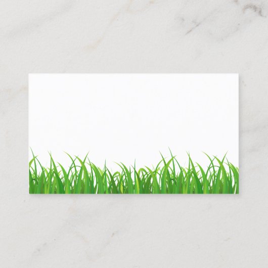 Carte De Visite Herbe coupante de tondeuse de pelouse | Pouce vert (Dos)