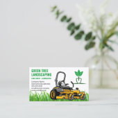Carte De Visite Herbe coupante de tondeuse de pelouse | Pouce vert (Debout devant)