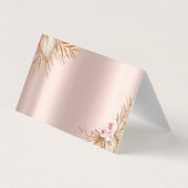 Carte De Visite Herbe des Pampas Luxe Rose Doré (Dos)