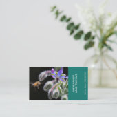Carte De Visite Herbe Fleurs Photographie Miel Bee (Debout devant)