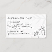 Carte De Visite Herbe florale à mains simples Apothécaire (Dos)