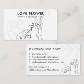 Carte De Visite Herbe florale à mains simples Apothécaire (Devant / Derrière)