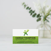 Carte De Visite Herbe | Outils de jardinage | Logo du pouce vert (Debout devant)