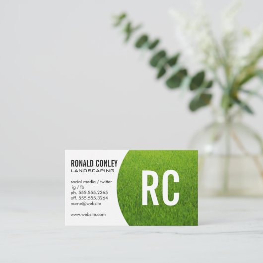 Carte De Visite Herbe paysagère (Debout devant)