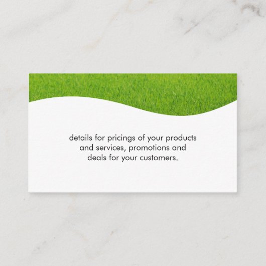 Carte De Visite Herbe paysagère (Dos)