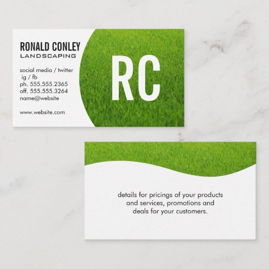 Carte De Visite Herbe paysagère (Devant / Derrière)
