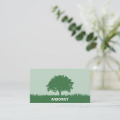 Carte De Visite Herbe, Silhouette Arbre - Arboriste et Paysagère (Debout devant)