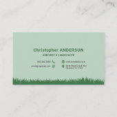 Carte De Visite Herbe, Silhouette Arbre - Arboriste et Paysagère (Dos)