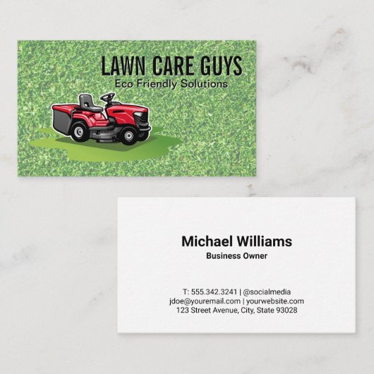Carte De Visite Herbe | tondeuse (Devant / Derrière)