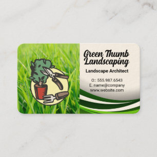 Carte De Visite Herbe Tondeuse à gazon Jardinier paysagiste