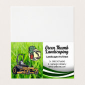 Carte De Visite Herbe | tondeuse à gazon | Outils de paysage (Extérieur déplié)