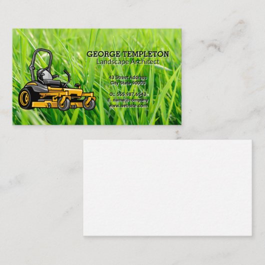 Carte De Visite Herbe | tondeuse à gazon | Paysage (Devant / Derrière)