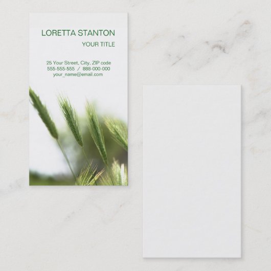Carte De Visite Herbe verte (Devant / Derrière)