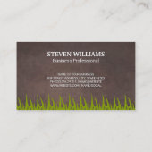 Carte De Visite Herbe verte | Arrière - plan Brown (Dos)