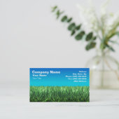 Carte De Visite Herbe verte contre le ciel bleu clair (Debout devant)