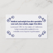 Carte De Visite herbes de bol de légumes cuisine gastronomique bui (Dos)