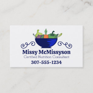 Carte De Visite herbes de bol de légumes cuisine gastronomique bui