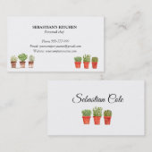 Carte De Visite Herbes de Sage de thym de romarin Chef culinaire P (Devant / Derrière)